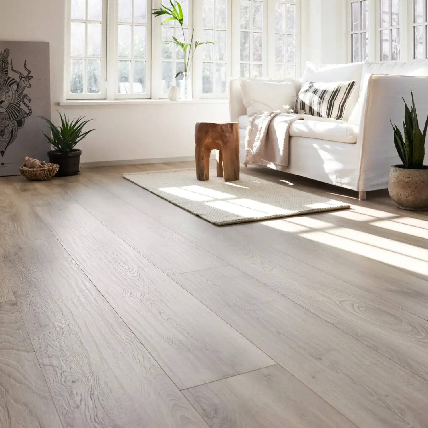 Vinylgulve^Wallmann Organic Silent hybridgulv hvid eg 9x245x2003 mm