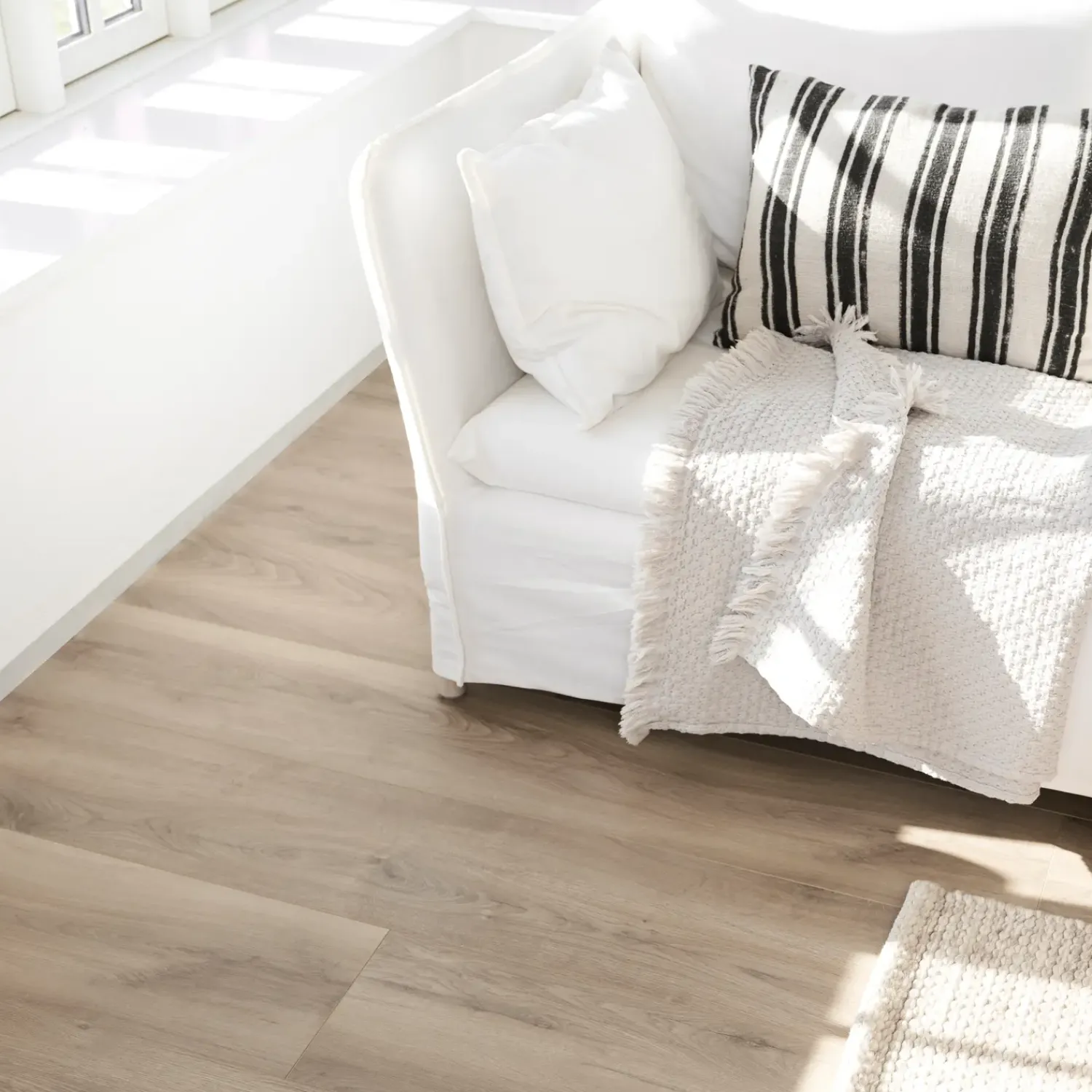 Vinylgulve^Wallmann Organic Silent hybridgulv hvid eg 9x245x2003 mm