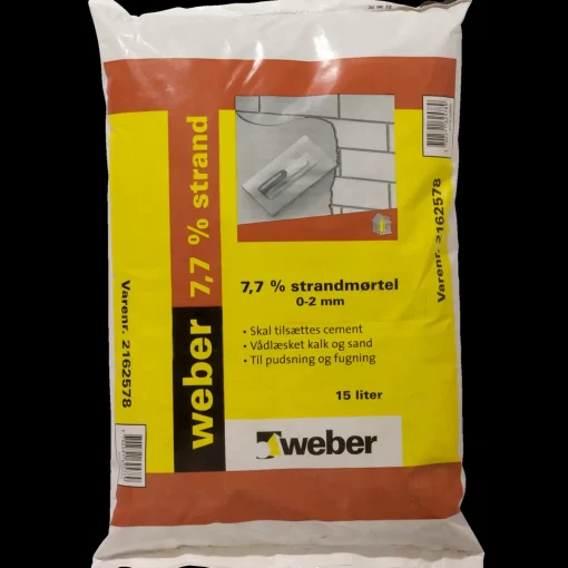 Dame Weber Saint Gobain Mørtel Og Puds^Weber 7,7% strandmørtel 0-2 mm. 15 L